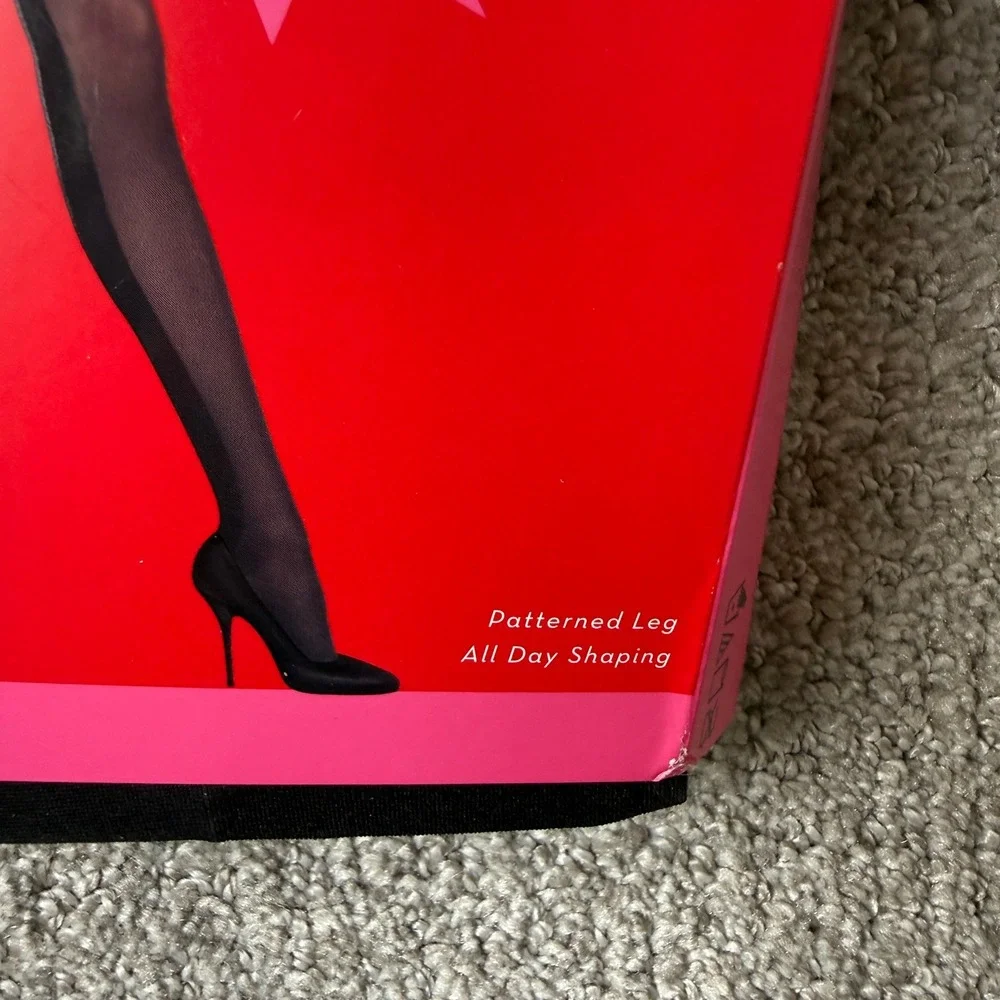 NWT SPANX‎ Double Take Tights B Very Black Patterned Leg All Day Shaping